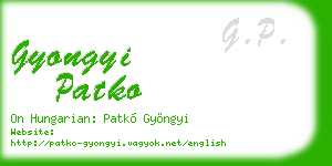 gyongyi patko business card